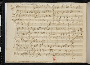 5 Kontretänze KV 609, autograf nr 5, Zweig MS 59, f.3v (pióro i tusz na papierze) autorstwa Wolfgang Amadeus Mozart