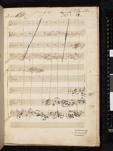 Adagio i fuga c-moll, K. 546, Add. 28996 f.3r autorstwa Wolfgang Amadeus Mozart