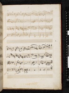 Adagio i fuga c-moll, K. 546, Add. 28996, f.4r autorstwa Wolfgang Amadeus Mozart