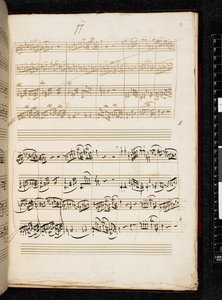 Adagio i fuga c-moll, K. 546, Add. 28996, f.8r autorstwa Wolfgang Amadeus Mozart