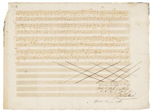 Rękopis muzyczny autograf, Dwa hymny niemieckie, K.343 autorstwa Wolfgang Amadeus Mozart
