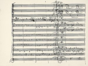 Wolfgang Amadeus Mozart (1756-1791) austriacki kompozytor. Autograf zakończenia Muzyki ognia i początku duetu Pamina i Tamino ( Wir wandelten durch Feuers Gluten ) z Czarodziejskiego fletu. 1791 autorstwa Wolfgang Amadeus Mozart