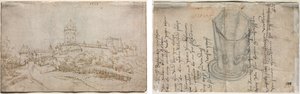Widok Zamku (recto); Puchar ośmiostronny (verso)