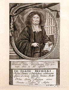 Portret Johanna Joachima Bechera (rycina) autorstwa Wolfgang Philipp Kilian