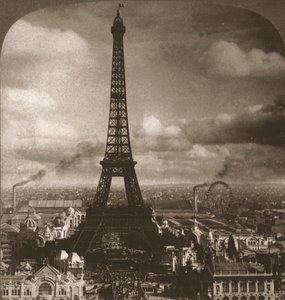 Wieża Eiffla, wysoka na 300 metrów, po drugiej stronie Sekwany od Trocadero, Paryż, Francja, 1901.