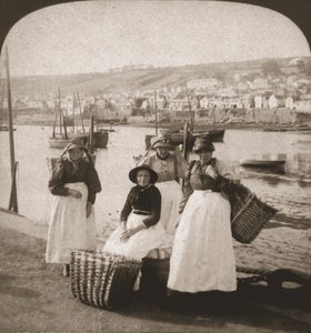 Rybaczki w Newlyn, Kornwalia, 1900.