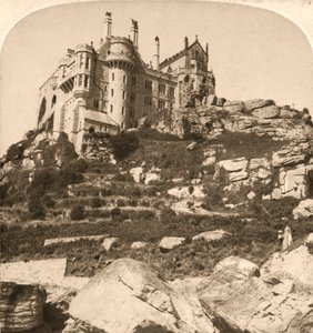 Góra św. Michała, klasztor benedyktynów, Penzance, Kornwalia, 1900. autorstwa Works and Sun Sculpture Studios