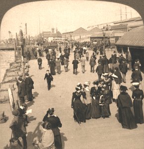 Lądowanie parowca na oceanie, Liverpool, Anglia, 1901.