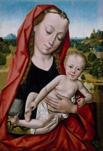 Dziewica z Dzieciątkiem, 1475-99. autorstwa Workshop of Dieric Bouts