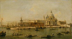 Wenecja: Dogana i Santa Maria della Salute. autorstwa Workshop of Francesco Guardi