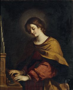 Święta Cecylia jako organistka autorstwa Workshop of Guercino