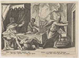 Likaon zamieniony w wilka autorstwa Workshop of Hendrick Goltzius, after Hendrick Goltzius