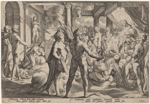 Faeton prosi o rydwan autorstwa Workshop of Hendrick Goltzius, after Hendrick Goltzius