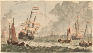 Rzeka IJ w Amsterdamie autorstwa Workshop of Johann Teyler after Jan van Call