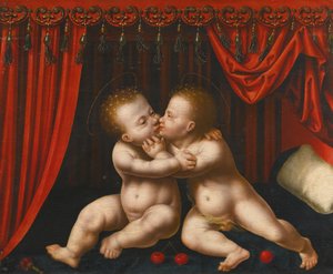 Niderlandzki: Christus en Johannes de Doper als kinderen Dzieciątko Chrystus i Jan Chrzciciel w objęciach