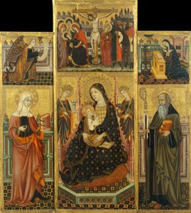 Ołtarz Matki Boskiej karmiącej Dzieciątko, św. Klary i św. Antoniego Opata autorstwa Workshop of Llorenç Saragossa