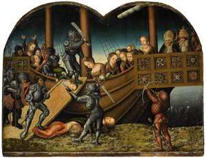 Niemiecki: Das Martyrium der Heiligen Ursula Męczeństwo świętej Urszuli i jedenastu tysięcy dziewic autorstwa workshop of Lucas Cranach the Elder