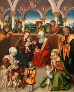 Niemiecki: Heilige Sippe Święte pokrewieństwo autorstwa workshop of Lucas Cranach the Elder
