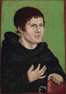 Posthumes Bildnis Martin Luthers (1483-1546) als Augustinermönch Pośmiertny portret Marcina Lutra jako mnicha augustiańskiego autorstwa workshop of Lucas Cranach the Elder