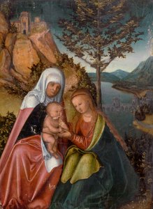 Dziewica z Dzieciątkiem i św. Anna autorstwa workshop of Lucas Cranach the Elder