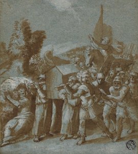 Jozue i Izraelici przekraczający Jordan autorstwa Workshop of Raphael