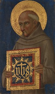 Św. Bernardyn, ca. 1460-70. autorstwa Workshop of Sano di Pietro