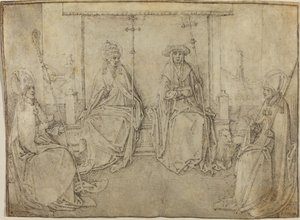 Czterej łacińscy Ojcowie Kościoła autorstwa Workshop of Valentijn van Orley