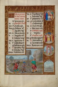 Praca w winnicy; Znak zodiaku Ryb autorstwa Workshop of the Master of James IV of Scotland