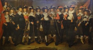 Oficerowie i gwardziści kompanii pułkownika Hermana Herbertsza. autorstwa Wouter Crabeth II