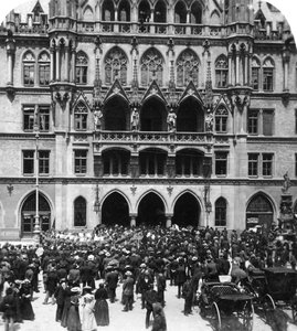 Koncert plenerowy w Ratuszu, Monachium, Niemcy, ok. 1900. autorstwa Wurthle and Sons