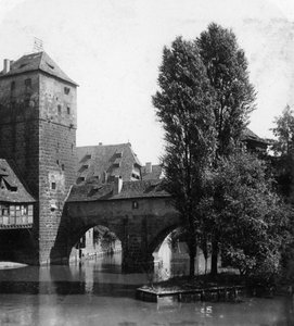 Henkersteg Most Wisielców, Norymberga, Bawaria, Niemcy, ok. 1900.