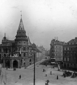 Löwenbräu Keller i Stiglmaierplatz, Monachium, Niemcy, ok. 1900.