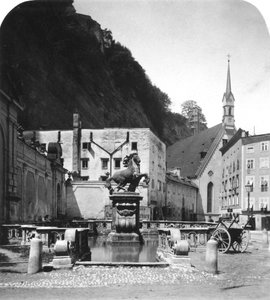 Studnia dla koni Pferdeschwemme, Salzburg, Austria, ok. 1900.