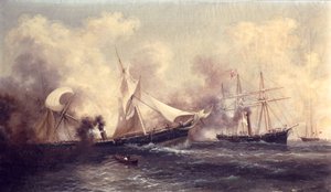 USA Kearsarge Zatopienie Alabamy autorstwa Xanthus Russell Smith