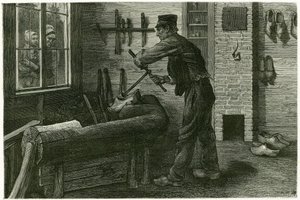 Sabotażysta z Terneuzen ma swoją siedzibę, powiększa i kopie drewno za pomocą wpychaczy. Grawer X.Mellery, po naturze, aby zilustrować historię „Belgia” w 1888 r., autorstwa Camille Lemonnier (1844-1913), krytyka sztuki i pisarza. Opublikowane w To