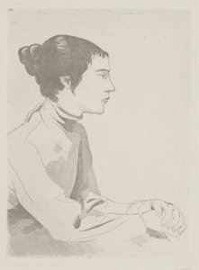 Portret kobiety (akwaforta) autorstwa Xavier Nogues