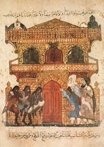 Pani Ar 5847 f.120, Pałac damy, z Maqamat autorstwa Al Hariri, ok. 1240 (gwasz na welinie)