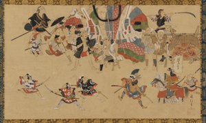Scena uliczna podczas festiwalu, ok. godz. 1750-70. autorstwa Yamamoto Fujinobu
