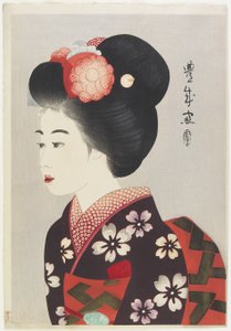 Maiko Girl, 1924 (kolorowy drzeworyt)