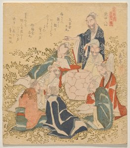 Eight Drunken Immortals (Inch? hassen), z serii Dziesięć słynnych liczb (Meis? j?ban) autorstwa Yashima Gakutei