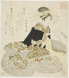 Osaka: Kurtyzana Shinmachi, z serii trzech stolic bez tytułu autorstwa Yashima Gakutei