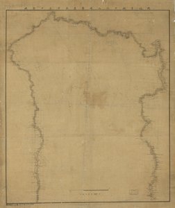 Relief pokazany liniami formularza. Zorientowany na północ w lewym górnym rogu. Dostępne również w witrynie internetowej Biblioteki Kongresu jako obraz rastrowy. xg19 2009-09-15 poprawione 100 pole 嶺 zastąpione w tytule; ponieważ znak 山 (na górze) 令 (na do autorstwa Yasuaki Oka