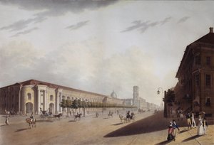 Wielka Stocznia Handlowa Gostiny Dvor w Petersburgu, lata 20. XIX wieku autorstwa Yermolai Ivanovich Yesakov