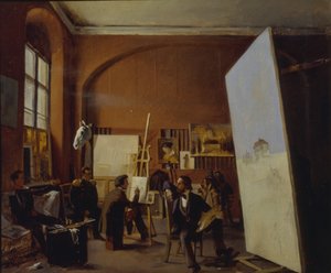 Pracownia malarza hrabiego Wasilija Maksutowa, 1858 autorstwa Yevgraf Semyonovich Sorokin
