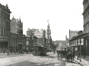 Bourke Street patrząc na wschód, Melbourne, Australia, 1895. autorstwa York and Son