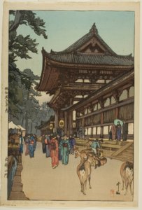 Brama świątyni Diabutsu autorstwa Yoshida Hiroshi