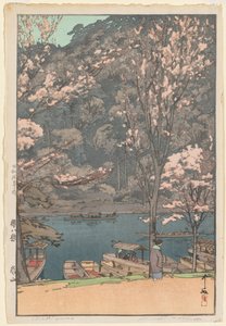 Osiem scen kwitnącej wiśni: Arashiyama autorstwa Yoshida Hiroshi