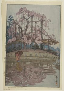 Linia nocnych kwiatów wiśni autorstwa Yoshida Hiroshi