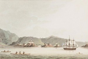 Ilustracja z Podróży dookoła świata w latach 1803-06 na statku Newa, 1814 r. autorstwa Yuri Fyodorovich Lisyansky