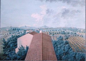 Widok Ogrodu M. Reverdita z Belwederu koło Tulonu (gwasz na papierze) autorstwa Zacharie Felix Doument